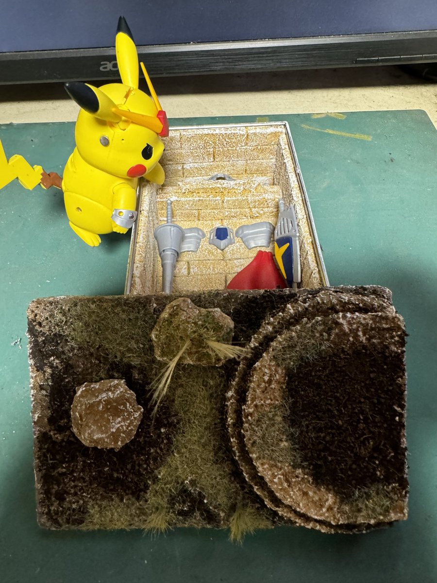 なぜか本体より
先に台座がほぼ完了🫡
いい感じになりました🙌🙌🙌

#ポケプラ
#ピカチュウ
#騎士ピカチュウ