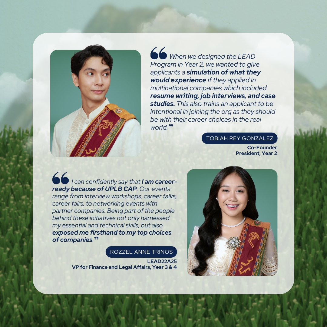 uplbcap's tweet photo. What does it truly mean to grow with UPLB CAP? π§’
Hear from our alumni! Know more about the LEAD Program on our orientation,
πSeptember 19, 7:00 PM at CEM Function Hall.
π©For those already registered, please check your email for the confirmation!
#GrowWithUPLBCAP
#UPLBCAP https://t.co/DdZY53p4EA