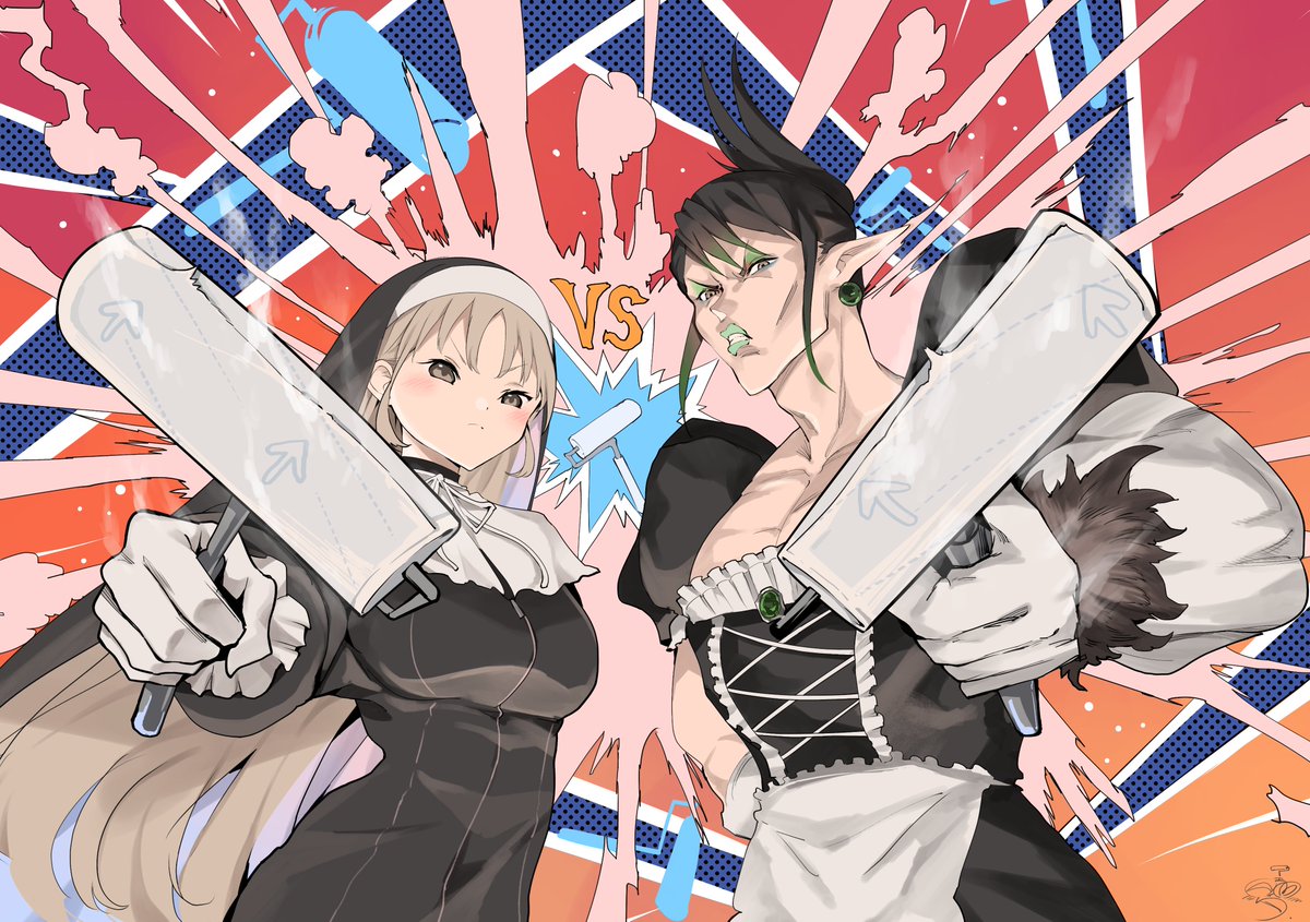 シスター・クレア 「 クレアさんこんにちは。月岡エイタです。9月末まで等身イラストのみですが納品可能」|月岡エイタ🔔のイラスト