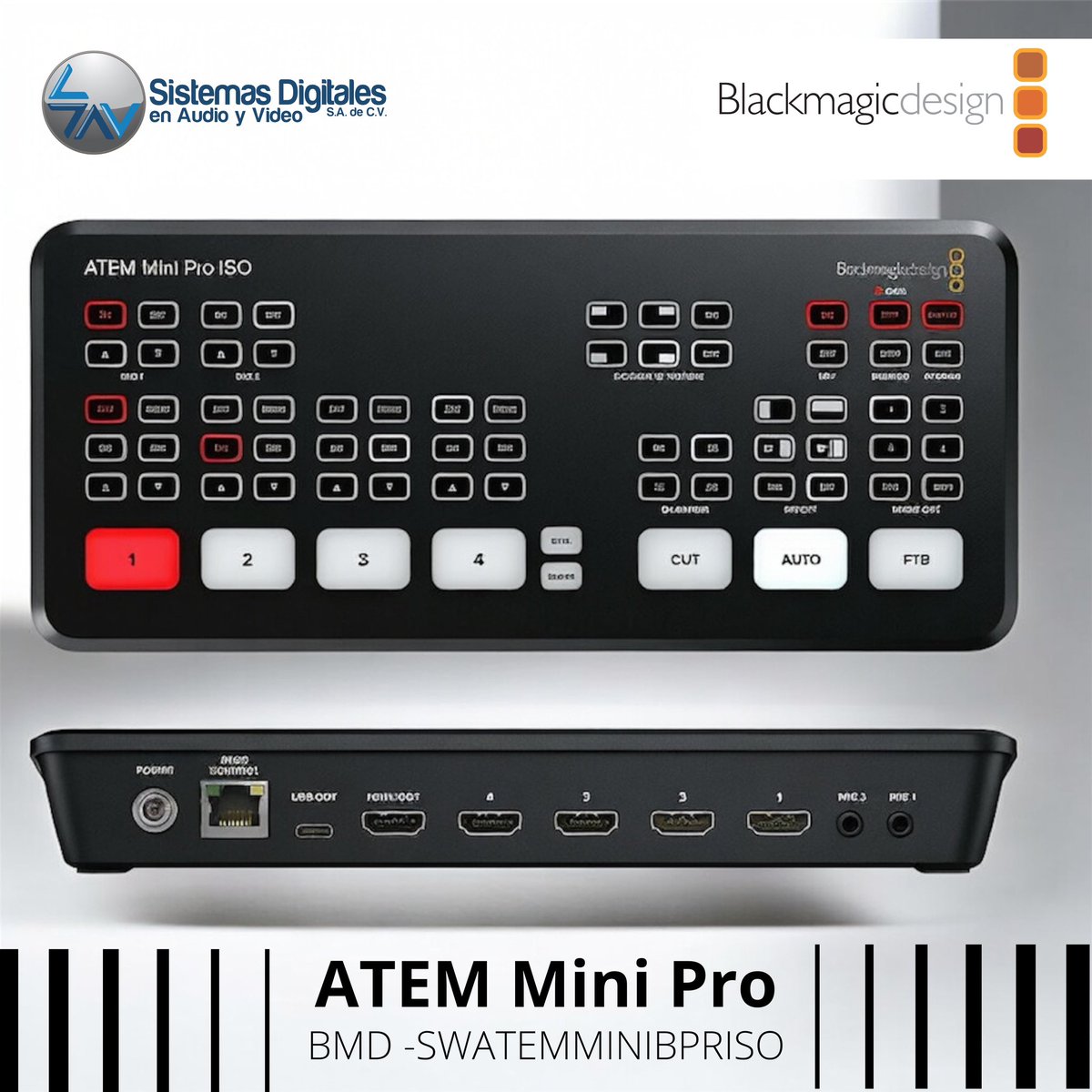 SDAVTweet's tweet image. ¡Transforma tus transmisiones en vivo con el ATEM Mini Pro de Blackmagic Design!

Versatilidad, calidad &amp;amp; profesionalismo

¡Contáctanos hoy mismo y adquiere el tuyo ahora!

#ATEMMiniPro
#BlackmagicDesign