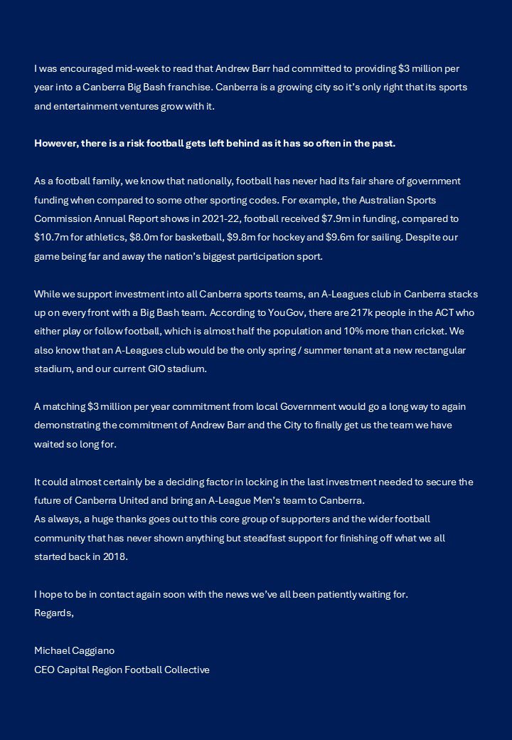 CBRRegionHAL's tweet photo. A MESSAGE TO OUR SUPPORTERS

A huge thanks for everyone’s patience as we seek to get this project over the line. 

We are close.

Negotiations with investors are well advanced, but as the deadline to take part in the 2025-26 season approaches, we need one last big push. https://t.co/i4P6o3e1Qz