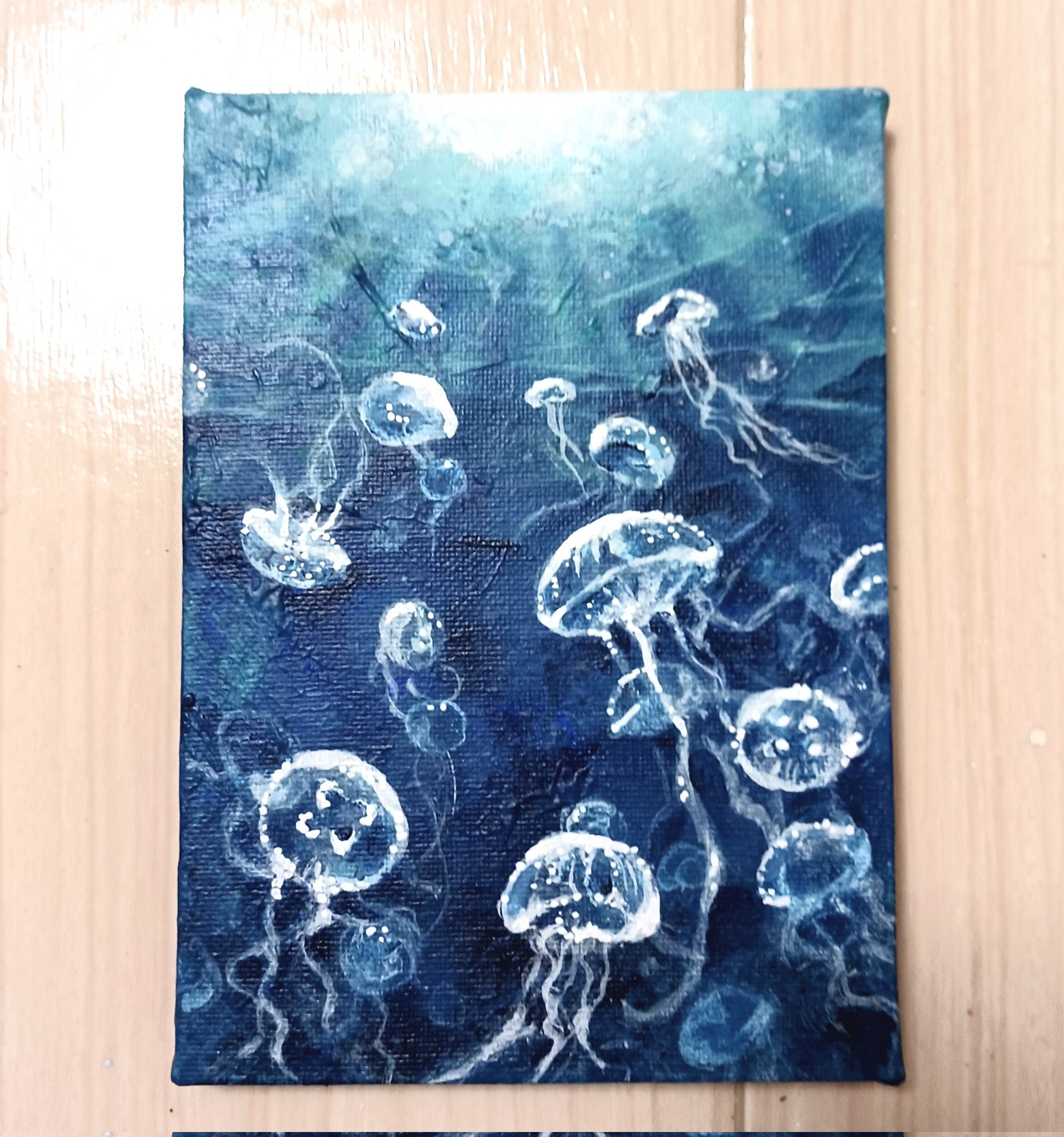 アクリルアート 絵画 アクリル画 クラゲ 絵画 アクリル絵 額縁 キャンバス クラゲ