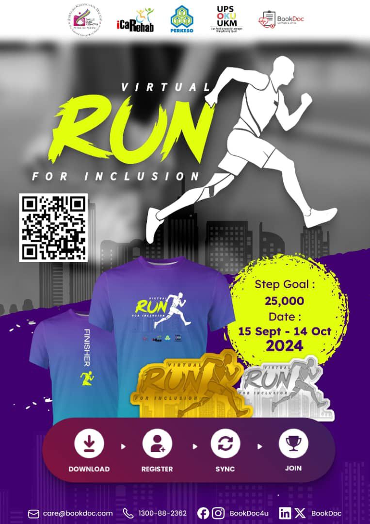 fsihat's tweet photo. Virtual Run For Inclusion

Berikut merupakan pautan panduan untuk mendaftar larian: https://t.co/hPuhsfFmgj

Sebarang pertanyaan sila hubungi Cik Amy di https://t.co/zWcRZnoExF

Ayuh sama- sama kita Lari Sambil Menderma. 
Tarikh: 15 September  sehingga 14 Oktober 2024 https://t.co/NiPW1O0PZc