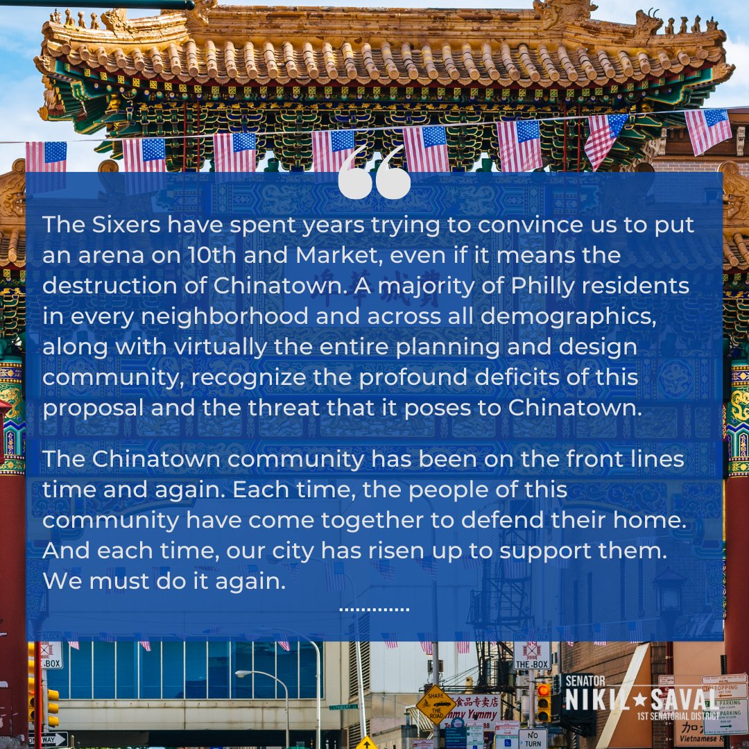 The Sixers have spent years trying to convince us to put an arena on 10th and Market, even if it means the destruction of Chinatown. The Chinatown community has been on the front lines time and again. Our city needs to rise up and support them.