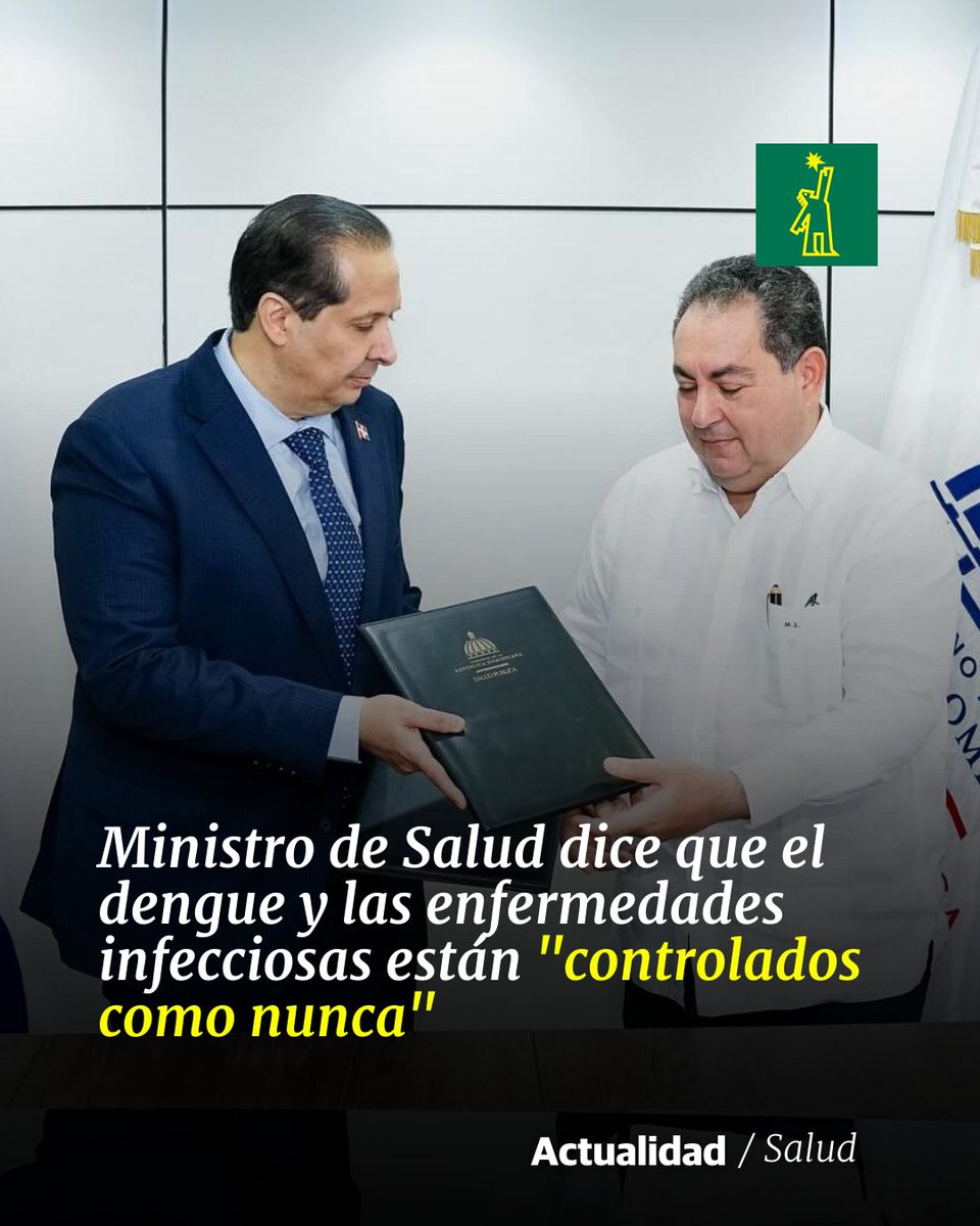 DiarioLibre's tweet photo. ⚕ | #SaludDL | Víctor Atallah y Mario Lama firmaron un acuerdo para optimizar la coordinación entre Salud Pública y el Servicio Nacional de Salud

🔗https://t.co/f5V3xffB1E

#DiarioLibre #Noticias #VíctorAtallah #MarioLama #Digepi #SNS https://t.co/Y1S0yge3LH