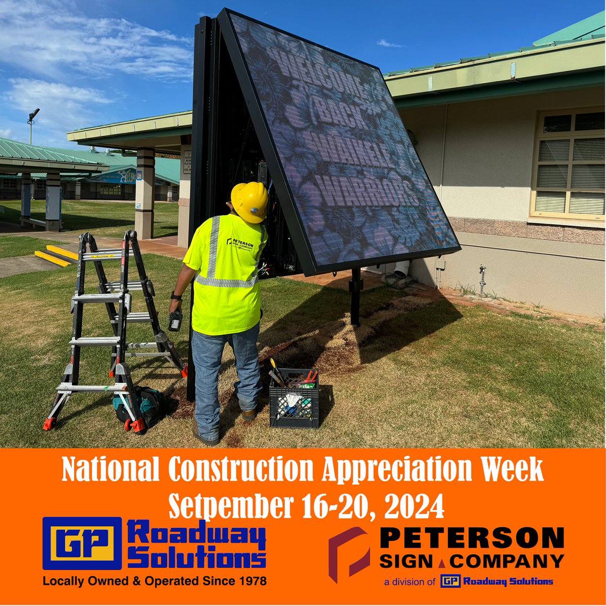 Featuring our digital sign install at Waikele for Construction Appreciation Week. National Construction Appreciation Week recognizes the dedicated, hard-working men and women instrumental in the development of our infrastructure. #ThanksForBuilding #ConstructionAppreciationWeek