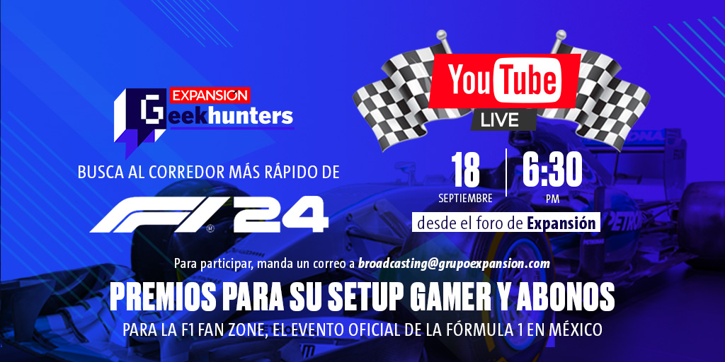 ExpansionMx's tweet photo. ¡Arrancamos! 🟢🏎 El Gran Premio de México se vive en la #F1Fanzone 🚨
Conéctate a nuestro LIVE para descubrir quién se ganará el SETUP GAMER y los ABONOS PARA LA FANZONE de la F1. 🏁
AQUÍ NOS VEMOS 🔗 https://t.co/AyhmBHjarK
#GeekHunters #F1 #Gaming #GPMéxico #Videojuegos
