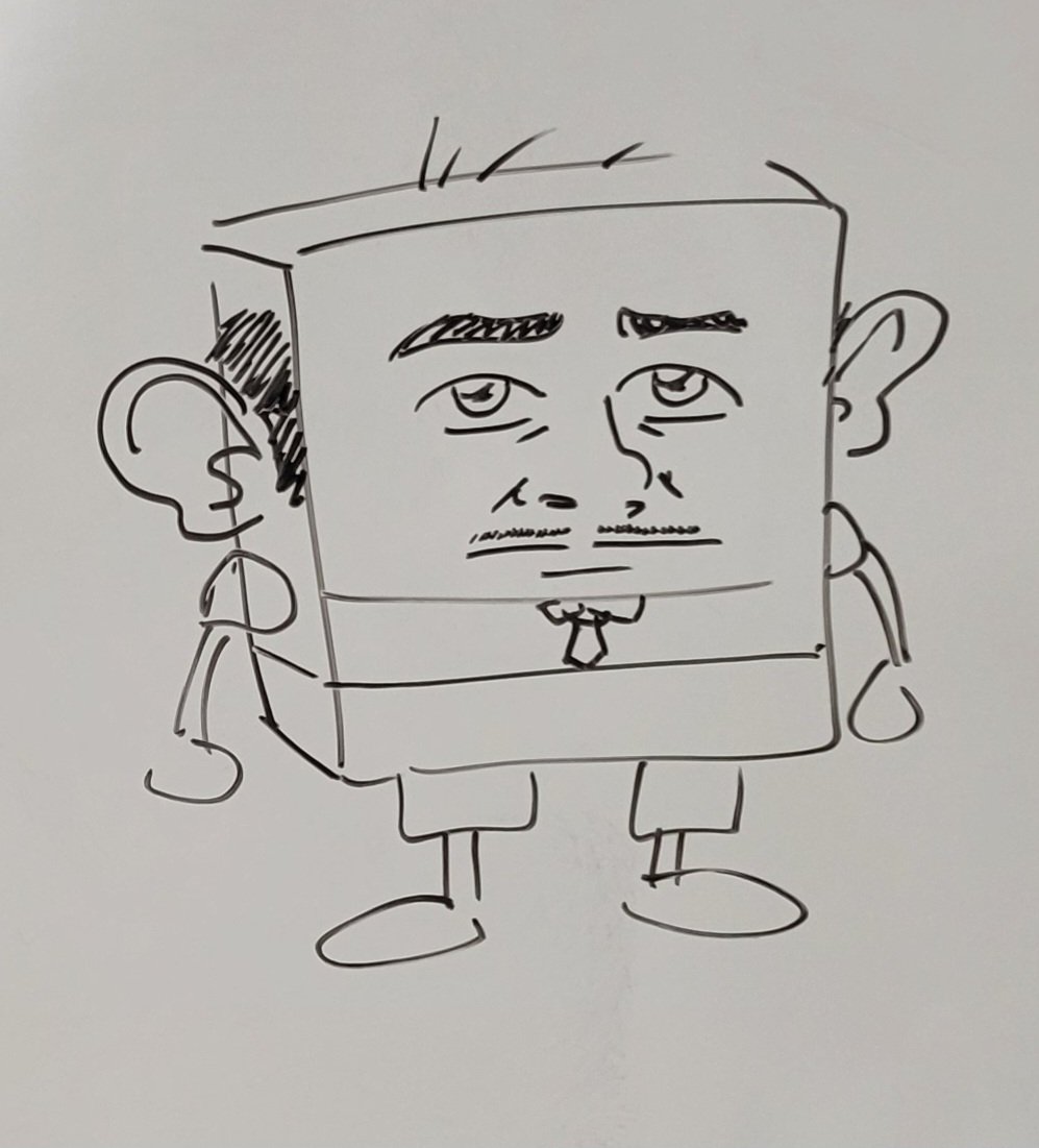 I was teaching a class on cartooning today, and one of my students asked for a "picture of SpongeBob with a different face" and this happened.