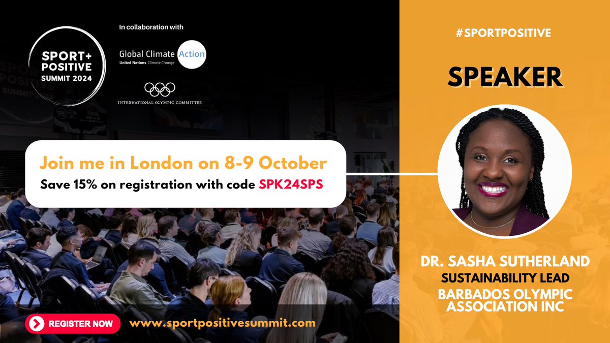 @‌sportpossummit 2024 in collaboration with @‌unfccc and @‌iocmedia, accelerating action and ambition on climate change, sustainability, environmental justice and biodiversity, to safeguard the future of global sport. Register your place now with discount code SPK24SPS
