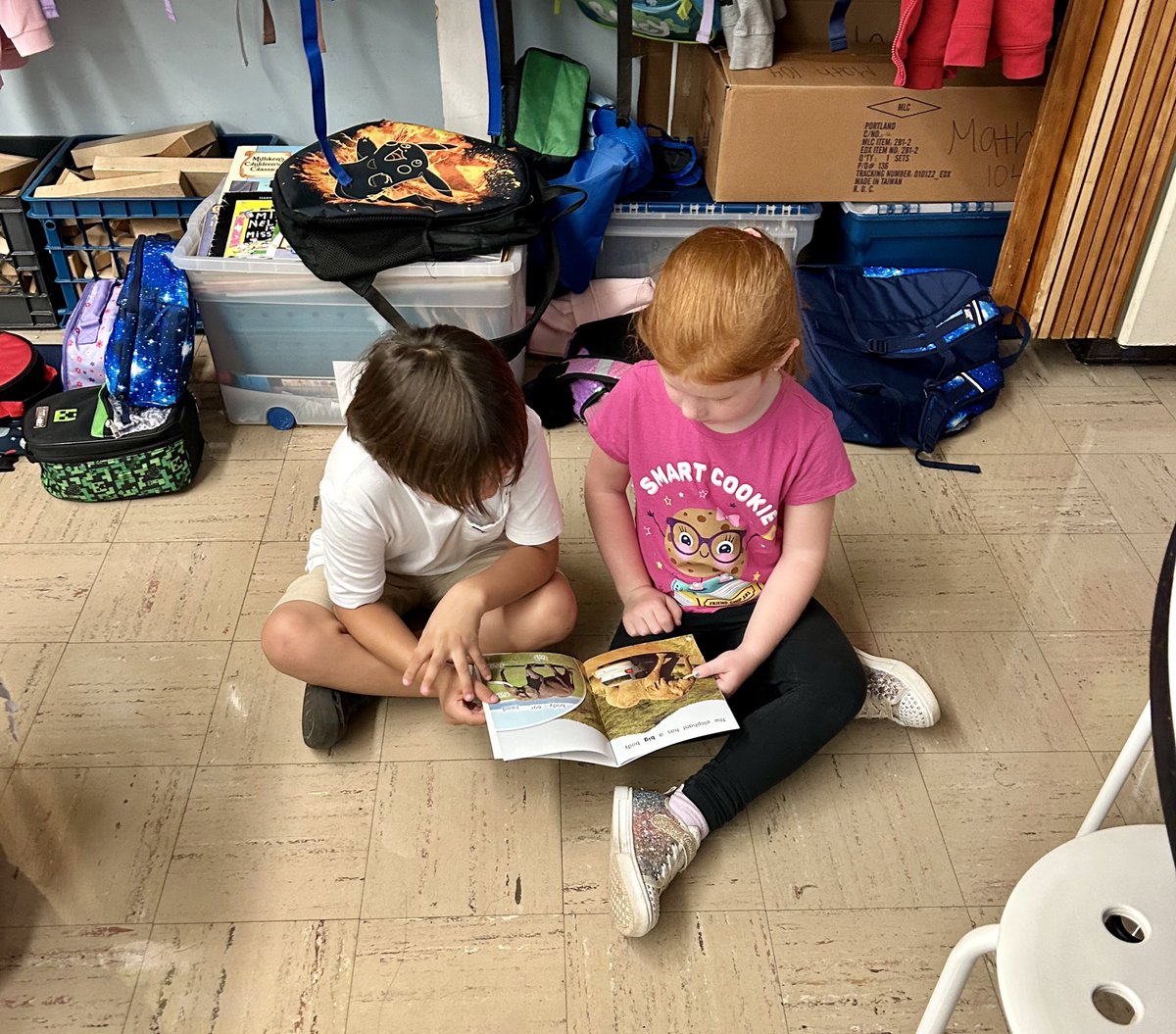As 1st graders, we have been learning about different ways to read books in our classroom. Sometimes we get the chance to read with a partner. When we read with a partner, we sit elbow to elbow and knee to knee (EEKK). Check it out!📚 <a href="/RobertHunterES/">Robert Hunter</a>