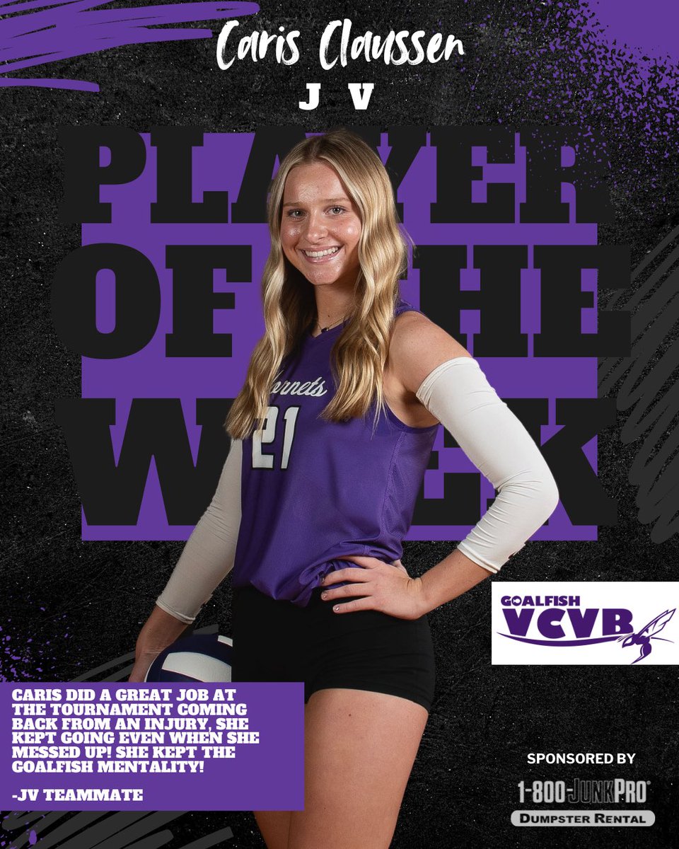 VC_Volleyball's tweet photo. #GOALFISH Players of the week. Each team votes on one teammate that they feel best represented our #GOALFISH mindset from the previous week! #justkeepswimming #beagoldfiah Congrats Teagan, Caris, and Paige! https://t.co/yDErPJs8SO