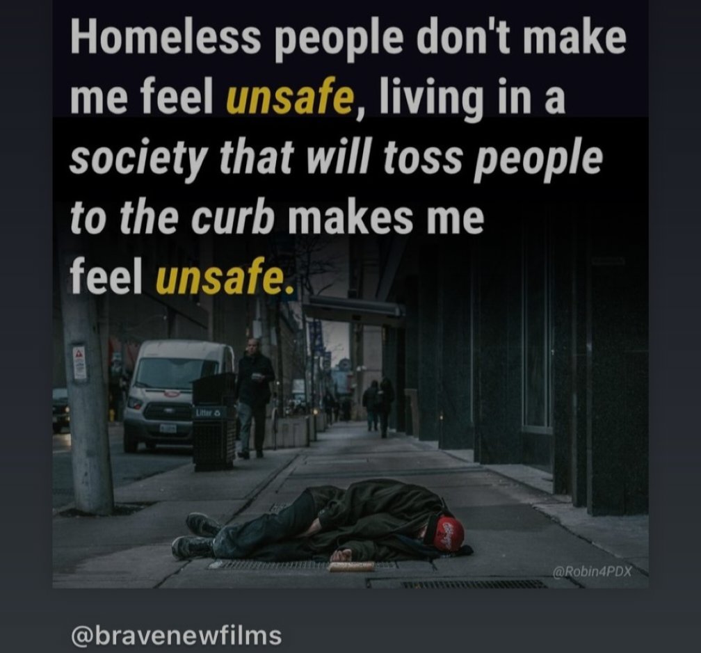 "Homeless people don't make me feel unsafe, living in a society that will toss people to the curb makes me feel unsafe"‼️‼️ #HousingFirst