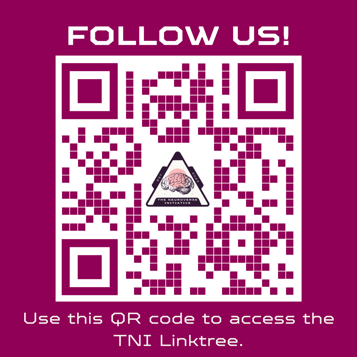 Find us on most platforms using the QR code above, or this link:
linktr.ee/neuroverseinit…

Follow in your favorite way to learn all about our programs as they launch!

#TNI #TheNeurodiverseInitiative #Neurodiverse #Neurodiversity #SpaceScience #ADHD #ASD #AutismSpectrumDisorder