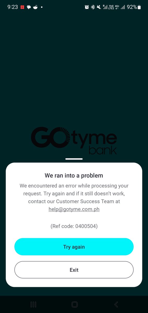 freehugggsss's tweet photo. @gotymebank is your app ongoing maintenance? I can't access and an error message pops up. I have emailed your helpdesk. My app is updated and connection is stable. https://t.co/vRPx5LevG3