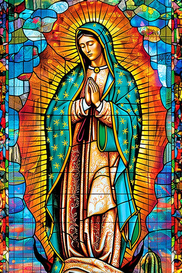 ✝️ Dios te salve, María, 
llena eres de gracia;
el Señor es contigo.
Bendita Tú eres 
entre todas las mujeres,
y bendito es el fruto de tu vientre, Jesús. 

Santa María, Madre de Dios,
ruega por nosotros, pecadores,
ahora y en la hora de nuestra muerte. Amén 🙏
