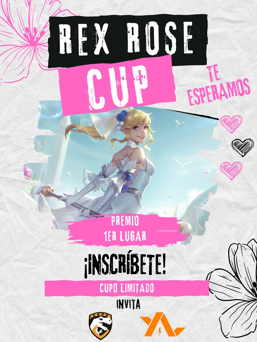 ¡🚨 Atención! 🚨

¡Los registros para la segunda edición de la #RexRoseCup están abiertos! 🌹🏆

¡No pierdas esta oportunidad de competir!.  Los cupos son limitados.

🔗 goo.su/zUrUG8

#WildRift #RexRoseCup #ZapaGlobalGaming