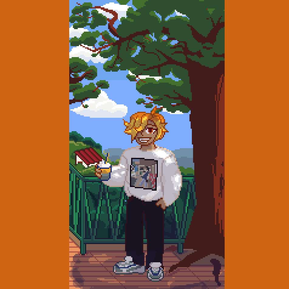 Doodle for Fruit Friend <a href="/mangoframer/">✨Mangoframer🥭🧹</a> who's been in Japan.
 #Pixelart