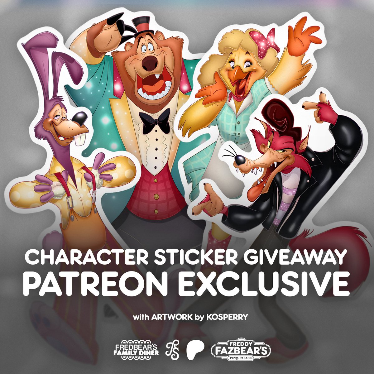 New Tiers and Free Giveaways to members of my updated Patreon! Featuring character renders by the incredible <a href="/Kosperry/">Kosperry 🧀</a>!

Come join the JRS family, link in bio! 🧡

#FNAF #FredbearsFamilyDiner