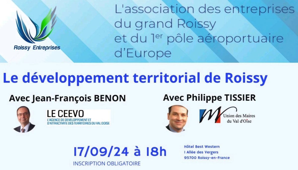 #valdoise / #iledefrance / #ChooseIDF  / #RoissyEntreprises / #Ceevo95 : Intervention du CEEVO ce mardi lors de l'Apéritif-Contact de Roissy Entreprises, sur le thème "Bilan et perspectives économiques pour le Val-d’Oise", à Roissy-en-France. - linkedin.com/company/associ…
