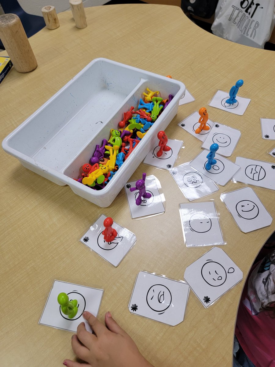 Matching feeling faces and body language with the feelings faces from <a href="/SMHO_SMSO/">School Mental Health Ontario</a> 
Great discussion about what we notice!
#socialemotionallearning