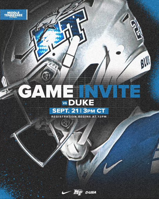 Hudson Flores ✞ (@hudsonflores6) on Twitter photo Can’t wait to get out there! Thank you <a href="/stewdg1/">Brian Stewart</a> for the game day invite! <a href="/LandanYount/">Landan Yount</a> <a href="/CoachDerekMason/">Derek Mason</a> <a href="/MTFB_Recruiting/">Middle Tennessee Football Recruiting</a>
LETS GO BLUE RAIDERS 🔵⚪️ Can’t wait to get out there! Thank you <a href="/stewdg1/">Brian Stewart</a> for the game day invite! <a href="/LandanYount/">Landan Yount</a> <a href="/CoachDerekMason/">Derek Mason</a> <a href="/MTFB_Recruiting/">Middle Tennessee Football Recruiting</a>
LETS GO BLUE RAIDERS 🔵⚪️