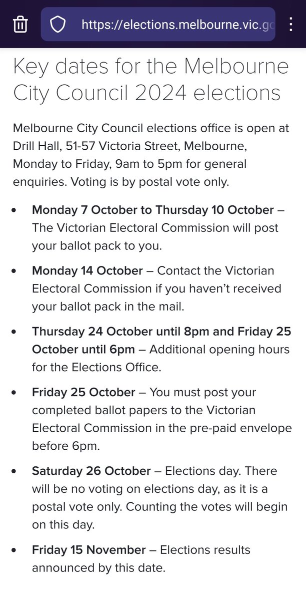 alexar (@mralexar) on Twitter photo How is the date on which candidates are announced is not a key date in an election?
<a href="/cityofmelbourne/">City of Melbourne</a> #VicElections How is the date on which candidates are announced is not a key date in an election?
<a href="/cityofmelbourne/">City of Melbourne</a> #VicElections