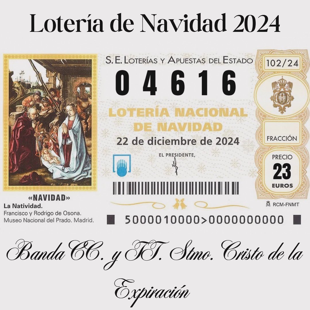 Ya a la venta la lotería de navidad de nuestra banda. Disponible a través de nuestros componentes, redes sociales y en nuestro local.