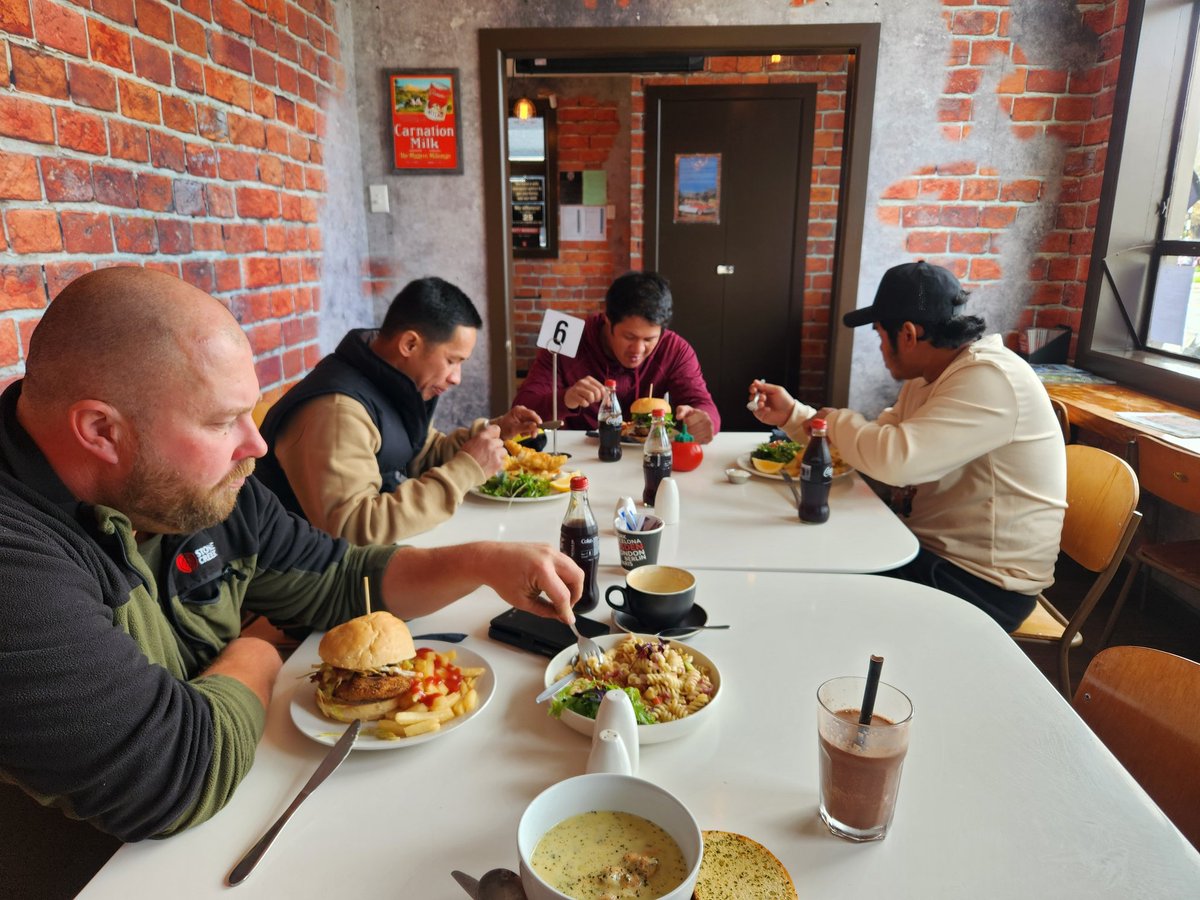 Getting the team out of the mud and rain today for a much needed lunch shout