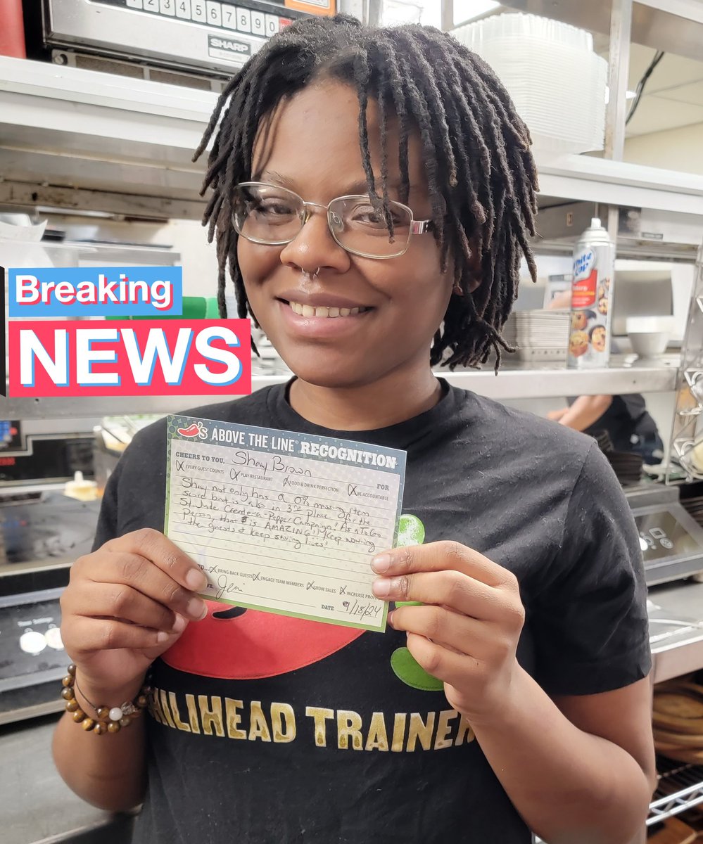 R. Jene' Wilkerson (@never2bedoubted) on Twitter photo Cheers to Shay for being #3 in raising funds for <a href="/StJude/">St. Jude</a> here at #ChilisCrawfordFarms ! Did I mention she is a To Go specialist?! And also rocking 0% missing items! Way to shine Shay! #CreateAPepper2024 #RecognitionMATTers <a href="/kaelalester/">Kaela Blackburn</a> <a href="/TheChad_Chilis/">Chad Collins</a> Cheers to Shay for being #3 in raising funds for <a href="/StJude/">St. Jude</a> here at #ChilisCrawfordFarms ! Did I mention she is a To Go specialist?! And also rocking 0% missing items! Way to shine Shay! #CreateAPepper2024 #RecognitionMATTers <a href="/kaelalester/">Kaela Blackburn</a> <a href="/TheChad_Chilis/">Chad Collins</a>