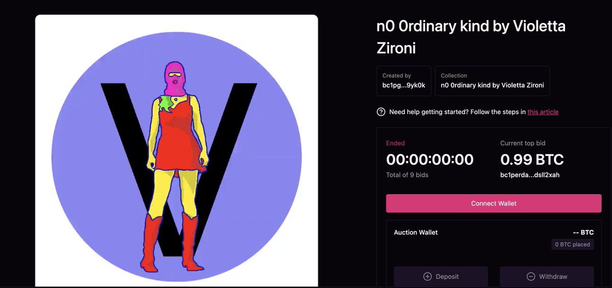 OMG!!!!!!

N0 0RDINARY KIND MUSIC ORDINAL AUCTION JUST CLOSED AT 1 BTC!!!!! 😭🧡🙏

WHAT JUST HAPPENED 😭😭😭

MUSIC ORDINALS!! N0 0RDINARY KIND!!!!

I am floored, mind blown. Someone pinch me please.

Thank you, a million times, THANK YOU. 

Our little song 😭 ❤️
