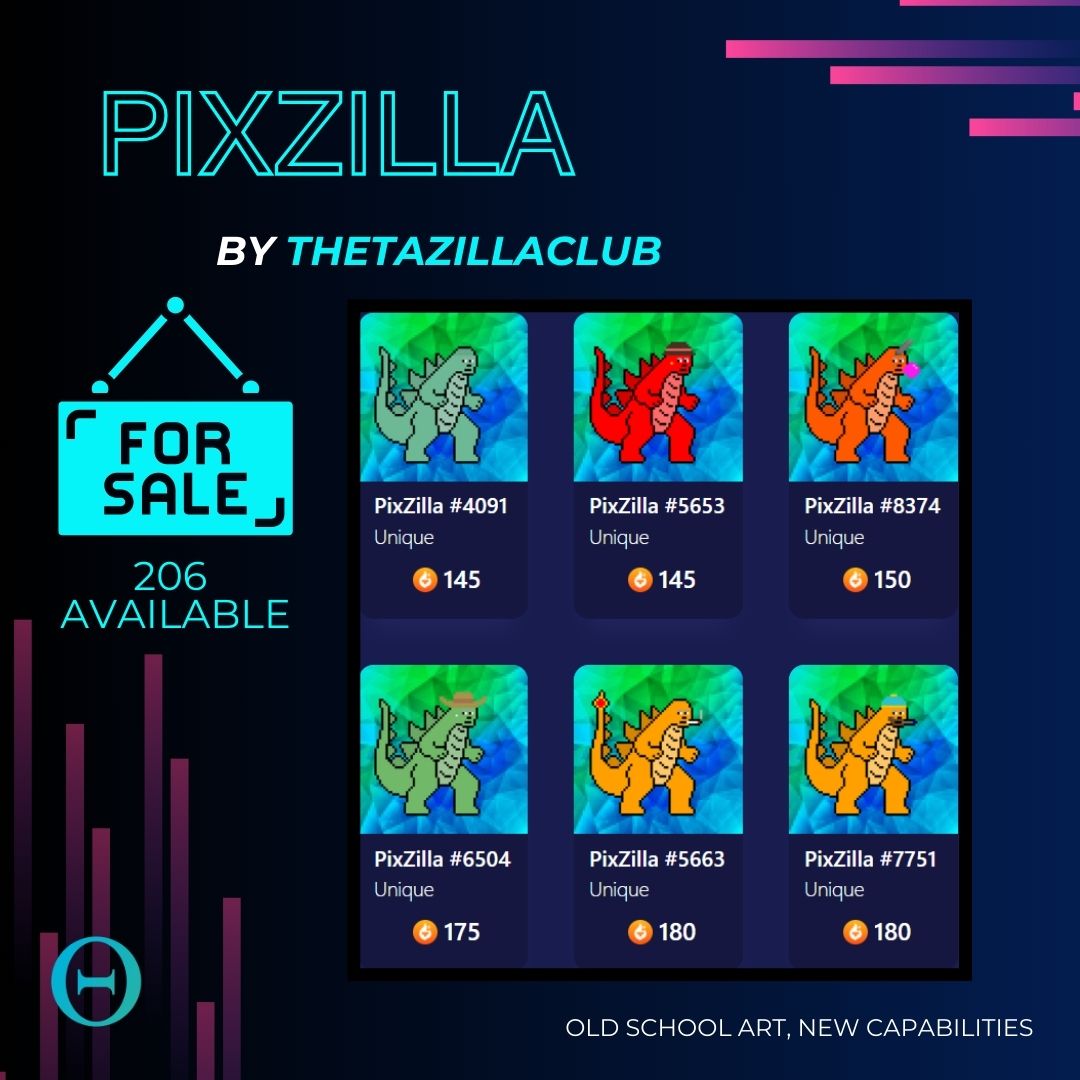 OpenTheta's tweet photo. ๐ฆโจ PixZilla by ThetaZillaClub ๐จ๐ฆธโโ๏ธ Dive into the world of unique pixelated Zillas, where creativity meets community! ๐ฎ๐ฎ Collect, trade, and showcase your exclusive digital creatures on the Theta Network. ๐ #ThetaZillaClub #PixZilla #thetanetwork
.
.
.
#NFT #NFTLaunch #NFTDrop #NFTCommunity #Discord #ThetaEuroCon #NFTRelease #ThetaALE #NFTProject #OpenTheta #NFTArt #BlockchainInnovation #Oties #Whitepaper #Whitepaperrelease #WilderVRS #Web3 #Blockchain #NFTs #DigitalArt #Theta #TFuel #ThetaEdgeCloud #Guardarian #CryptoCurrency #Crypto #DigitalWallet