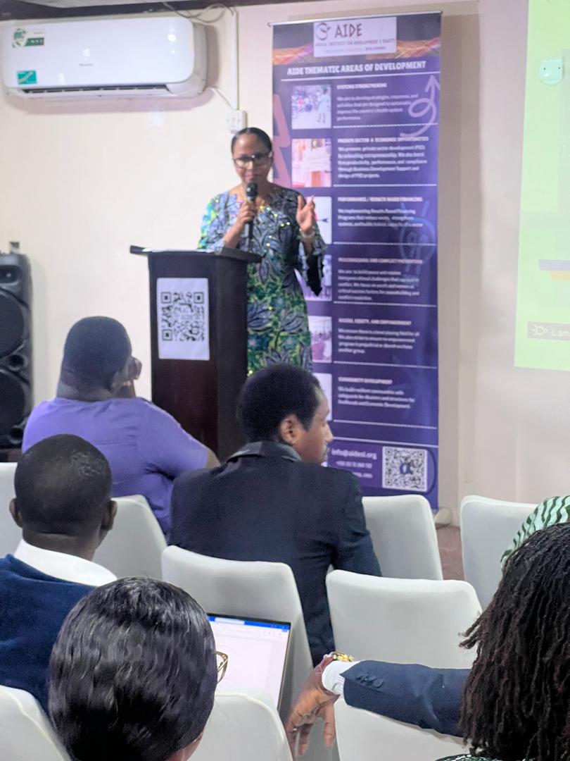 SLEDPGoSL's tweet photo. Coordinator of #SLEDP, Mary Jalloh encouraged entrepreneurs to leverage technical assistance to effectively structure their businesses. She made this statement while addressing entrepreneurs at the Pitch Seminar event  hosted by AIDE-SL on 24/09/2024 https://t.co/UrUEJFjm62