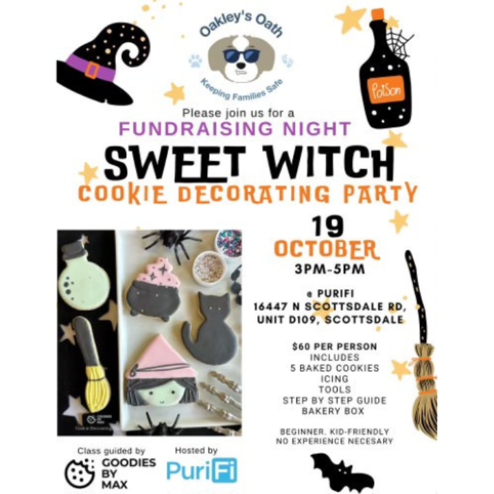 PHX_Legacy's tweet photo. 🎃🍪 Join Oakley���s Oath for a "Sweet Witch" Cookie Decorating Class! Everyone is welcome—decorate cookies, enjoy snacks, and support a great cause. A portion of proceeds benefits Oakley's Oath 🧡. Use the Link Below to Register!

https://t.co/tHEdBUm3XM https://t.co/Ft1Nx3NlOh