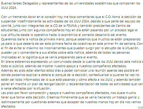 aisman6's tweet photo. Suspenden los Juegos Universitarios de la UNA 

Todo por la persecución que está realizando Alejandro Ovelar, "Tratito". https://t.co/gXKylsoGrs