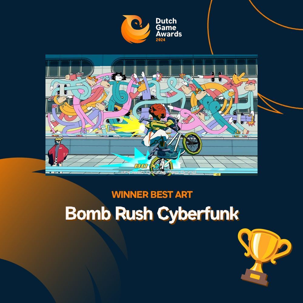 🌟 The Best Art Award goes to Bomb Rush Cyberfunk by Team Reptile! 🎉 The game showcases a unique style that is reflected in every tiny detail, staying true to the cultural expression of street art. 🎨🚀 This not only enhances immersion but remains functional throughout. 💥