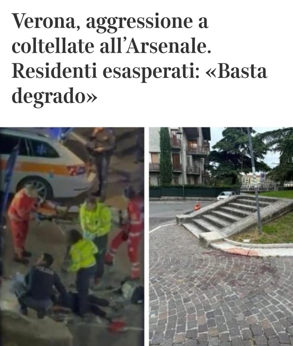 MastinoII's tweet photo. #Verona, zona #Arsenale. Due pakistani si accoltellano nel cuore della notte: uno di questi urla e suona svariati campanelli prima di stendersi per terra. Questo è soltanto l'ultimo dei fenomeni di degrado nella Verona di #Tommasi. Il tutto, come sempre, a discapito dei cittadini https://t.co/NxK7POF1ET