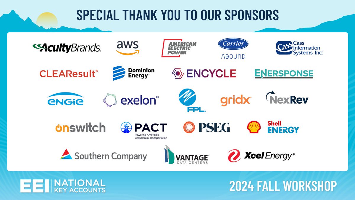 Edison_Electric's tweet photo. Thank you to all #EEINKA Fall 2024 Workshop sponsors. It’s been a week full of learning and #connectionsthatmeanbusiness. https://t.co/ZSicUTlAxI