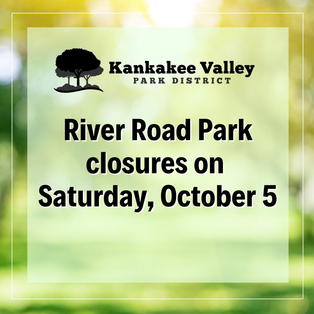 📢 𝐑𝐢𝐯𝐞𝐫 𝐑𝐨𝐚𝐝 𝐏𝐚𝐫𝐤 𝐂𝐥𝐨𝐬𝐮𝐫𝐞𝐬📢

The following River Road Park areas will be closed from 6:00 am to 4:00 pm on Saturday, October 5 due to the 2nd Annual Fall Festival.

▪️ River Run Dog Park
▪️ Pirate Ship Park
▪️ Boat ramp at River Road