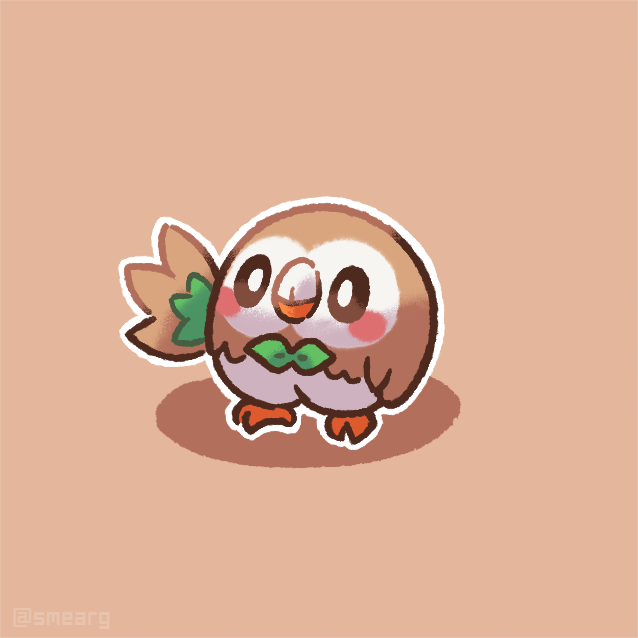 smearg's tweet photo. cute lil rowlet 🦉🍃💖 https://t.co/OytvyV9p3x