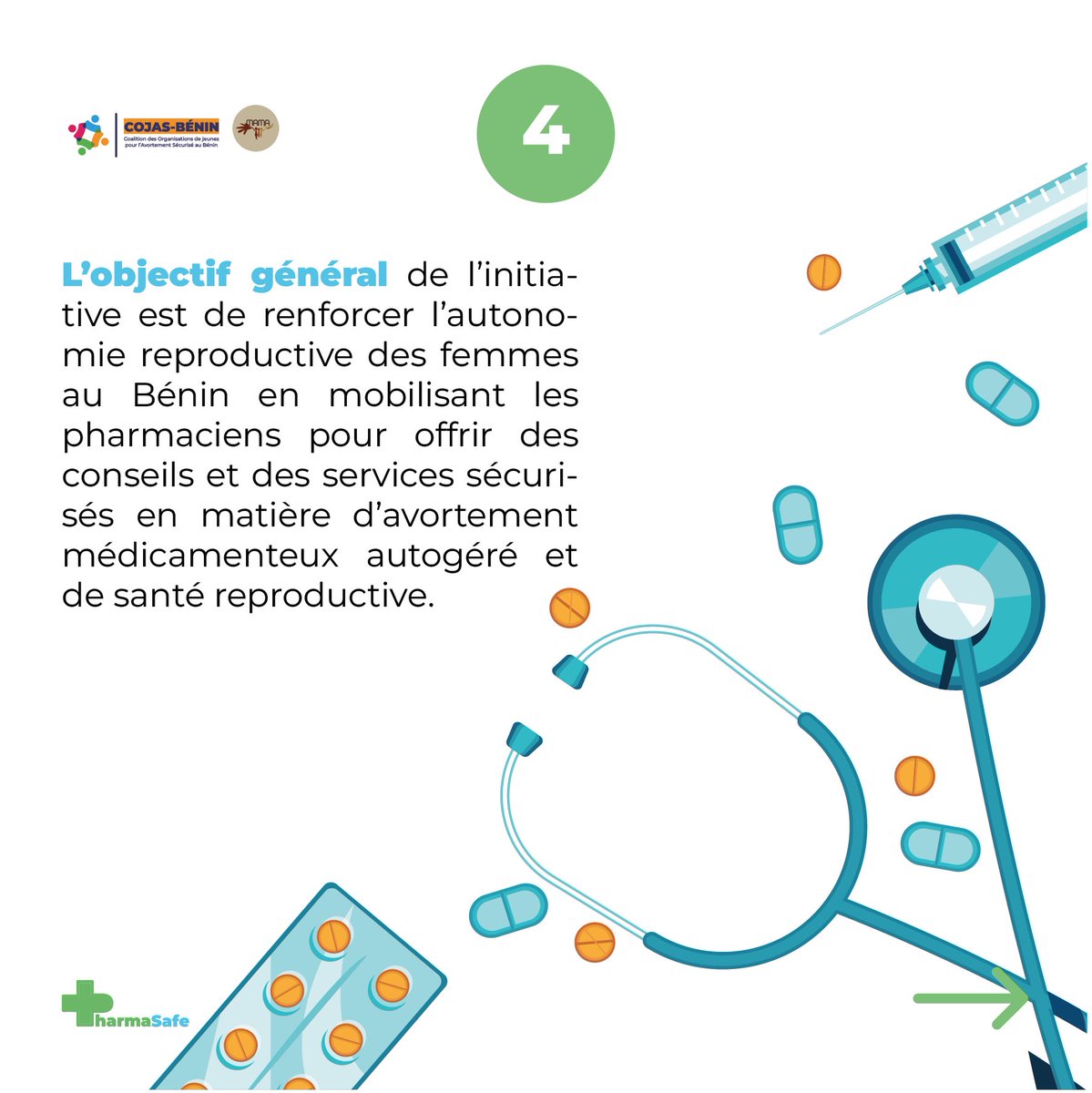 Nous travaillons avec les pharmaciens et auxiliaires de pharmacie pour renforcer leurs compétences en matière de santé reproductive, avec un focus sur l'avortement sécurisé.
2/5⬇️