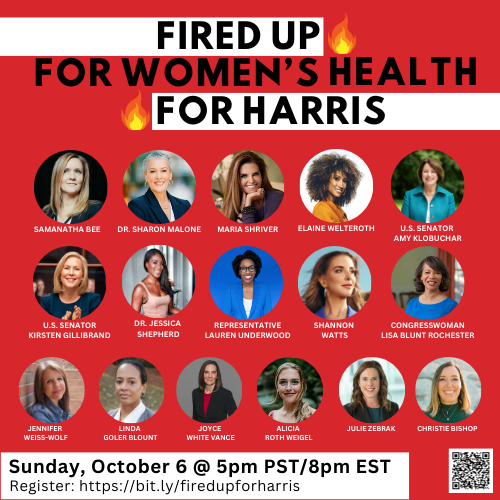 Mark your calendars! Join and help us continue the work of the White House Initiative on Women’s Health Research that began this past year. We want to get facts to all women about the critical health issues that impact them throughout their lifespan.🔥 bit.ly/firedupforharr…