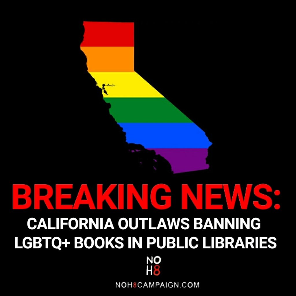 BREAKING: #California outlaws banning LGBTQ+ books in public libraries #NOH8