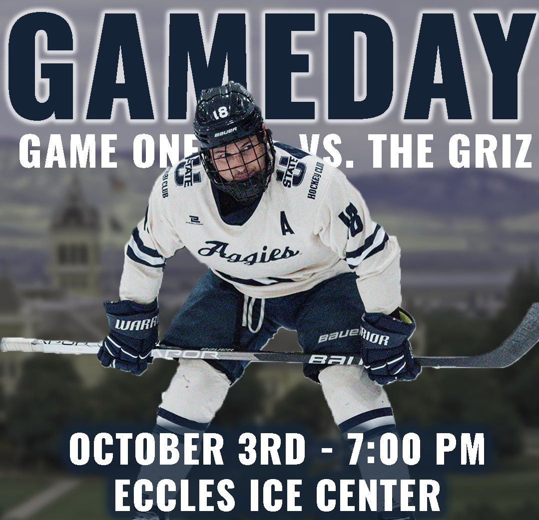 HOME OPENER TONIGHT AT 7!
Doors open at 6:00pm. Get your tix online or at the door before they’re gone!

Link for tix in our bio

#RollAggies #AggieHockey #UtahStateUniversity
