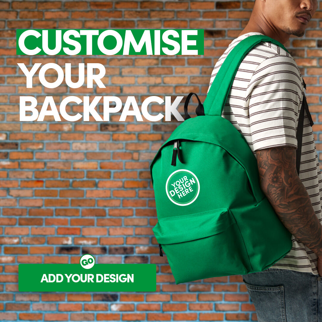 The Bagbase Original Fashion Backpack isn't just a bag, it's a canvas. We offer customisation options, allowing you to stamp your personality onto the bag with print or embroidery. bit.ly/4eijVUZ #backpack #custom