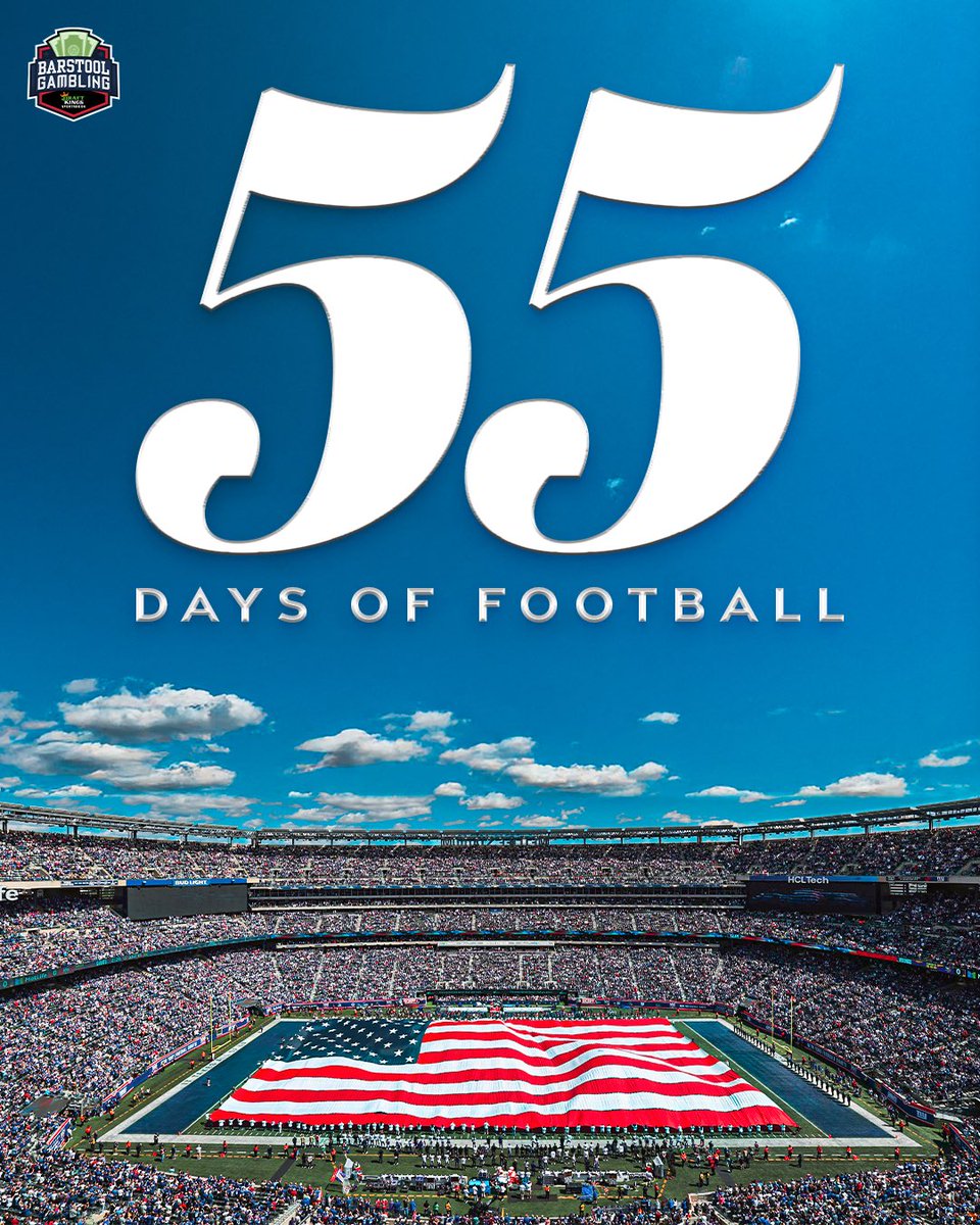 Send this to someone to let them know we have 55 straight days of football