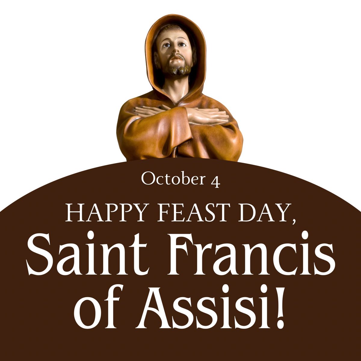 katolikongpinoy's tweet photo. October 4 is Feast Day of SAINT FRANCIS OF ASSISI, Patron of Ecology, Animals, and Peacemakers. 🙏 

#AnimalBlessing #PetBlessing #AnimalLover #PetLover #WorldPeace https://t.co/NdVZPCdQtG