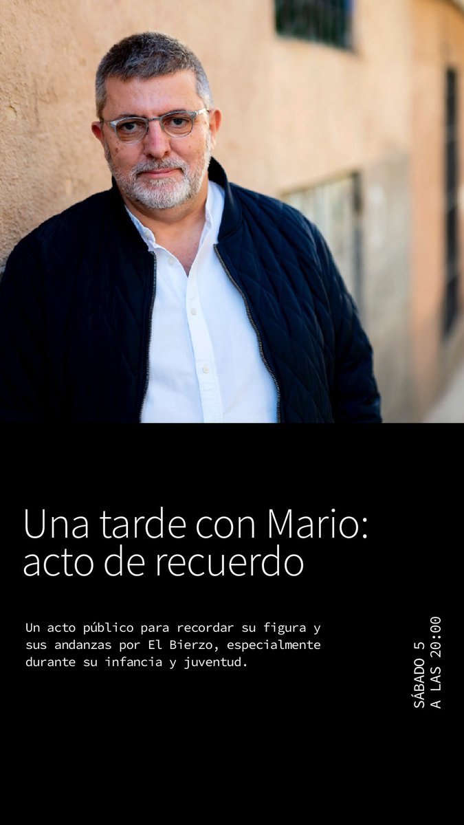 Este sábado 5 de octubre a las 20:00h tiene lugar un acto público para recordar la figura del ponferradino Mario Tascón y sus andanzas por El Bierzo, especialmente durante su infancia y juventud.  

🎟️​ Entrada libre en auditorio Antracita hasta completar aforo.