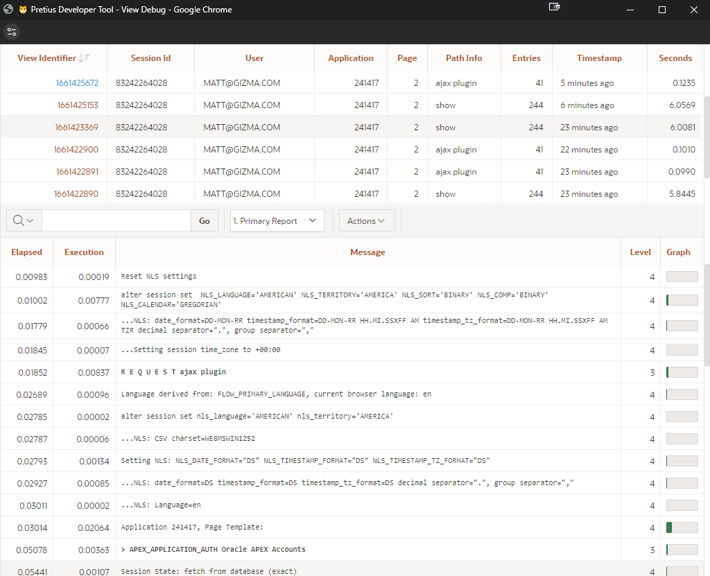 🥁 Announcing the latest version 24.1.2 of Pretius Developer Tool plugin for #orclapex   

Features: 
🟡Master-Detail Debug - pic
🟡Auto Debug (when debug on)
🔵Quick Page Designer Access
🔵Revealer
🔵Visual Build Options 
🔵Modal Reload

🟡= New Feature

github.com/Pretius/pretiu…