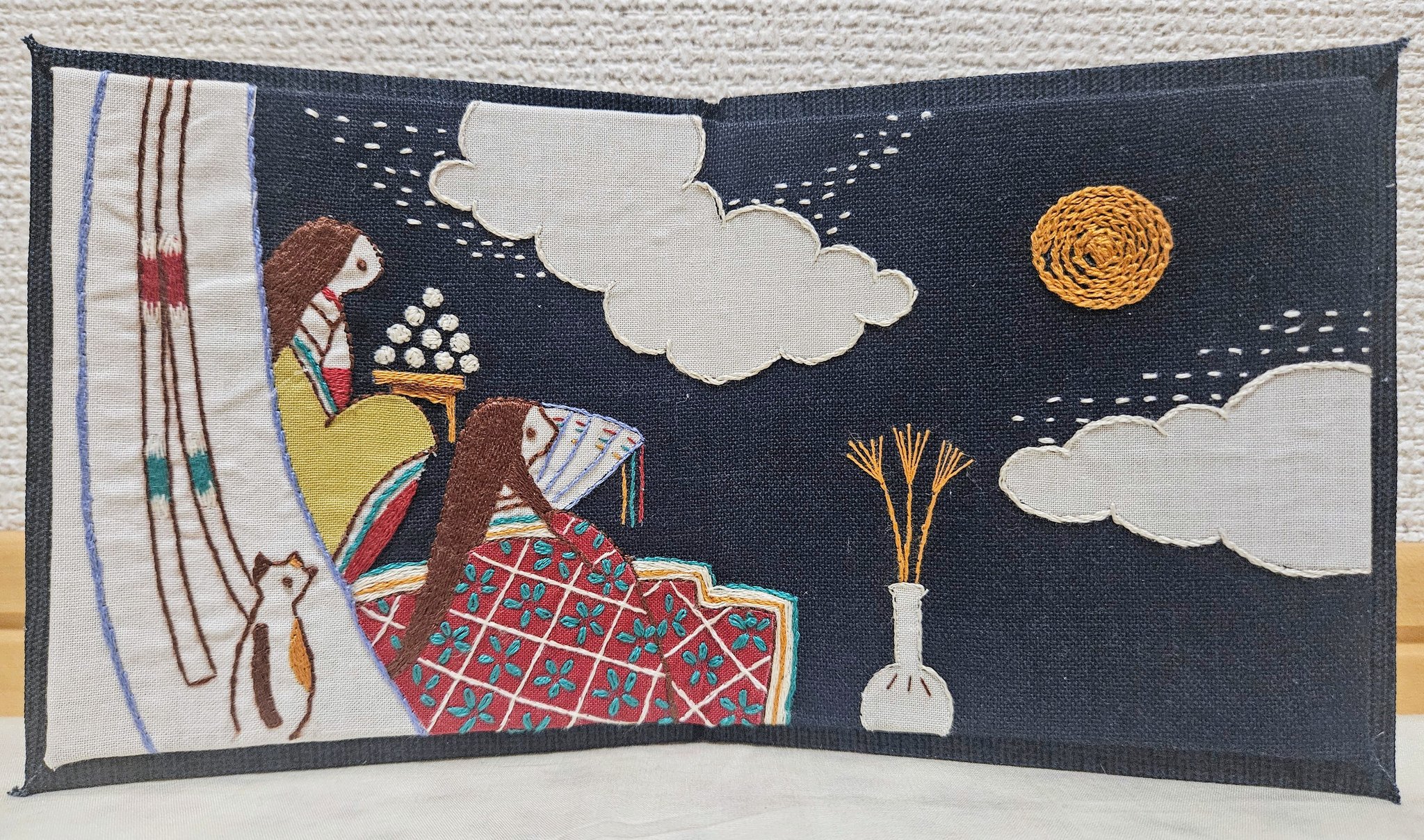 超レア★ フェリシモ◆風流にめぐる季節刺しゅうミニ屏風 12ヶ月完成品◆石井寛子 フェリシモ 風流にめぐる季節 コンパクトにかざる12ヶ月の刺しゅうミニ