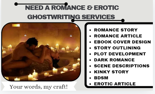 Need a captivating romance story that keeps readers hooked? fiverr.com/s/1q2Gr89 
I ghostwrite steamy romance, fantasy, and more! Let me bring your story to life. fiverr.com/s/1q2Gr89
 DM me! #RomanceWriter #Ghostwriter 
fiverr.com/s/1q2Gr89